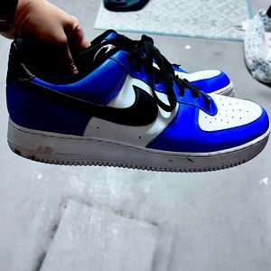 Men’s Nike Air Force 1 low, size 13, custom blue/black/white